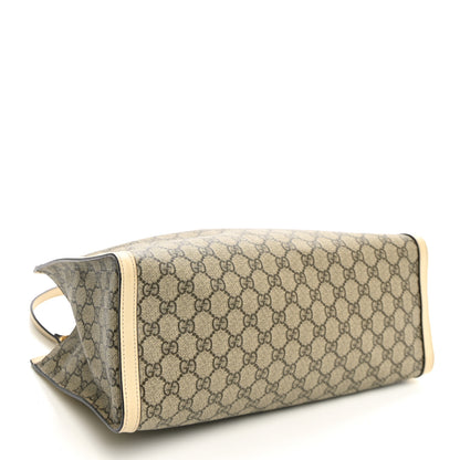 Gucci GG Supreme Monogram Medium Padlock Tote White 4 of 11