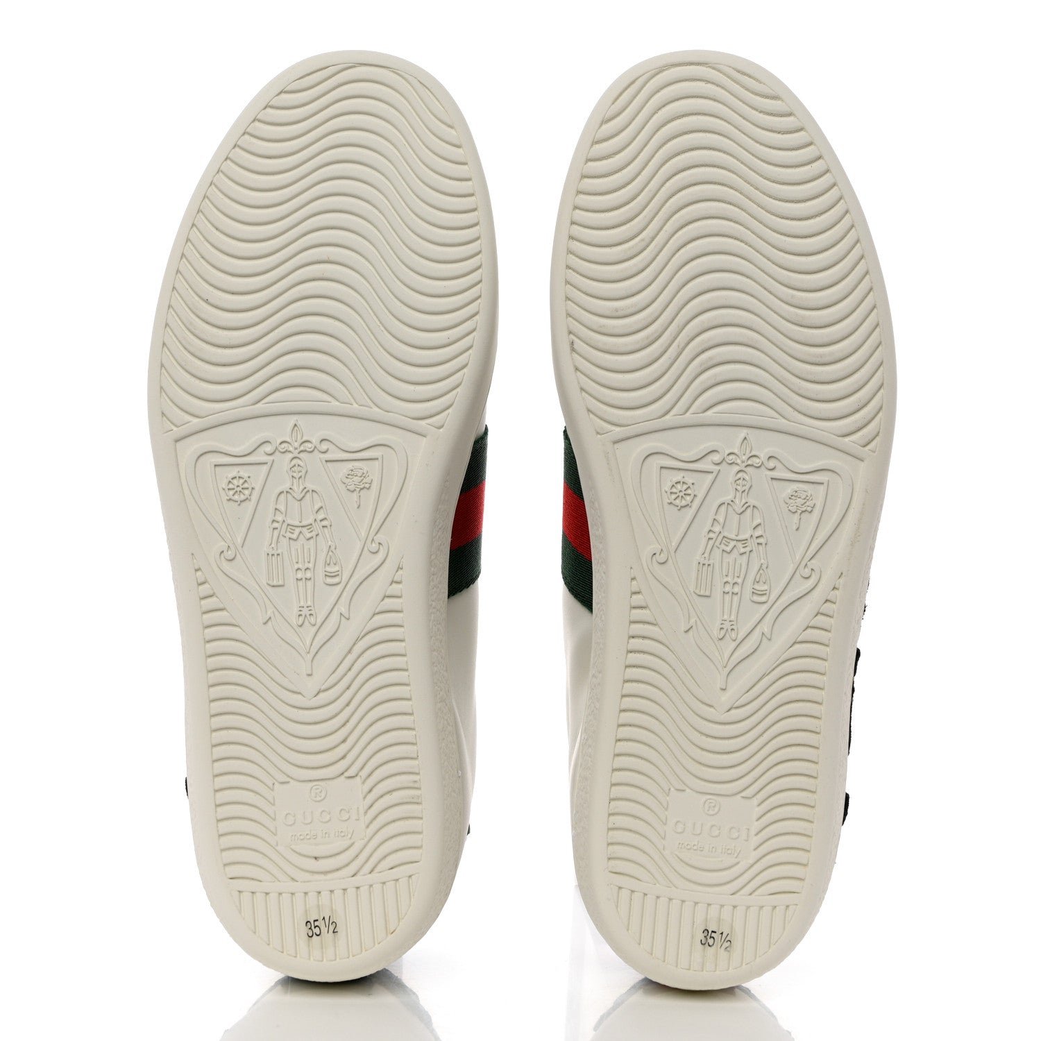 Gucci Calfskin Web Floral Embroidered Womens Ace Sneakers 35.5 White 5 of 9