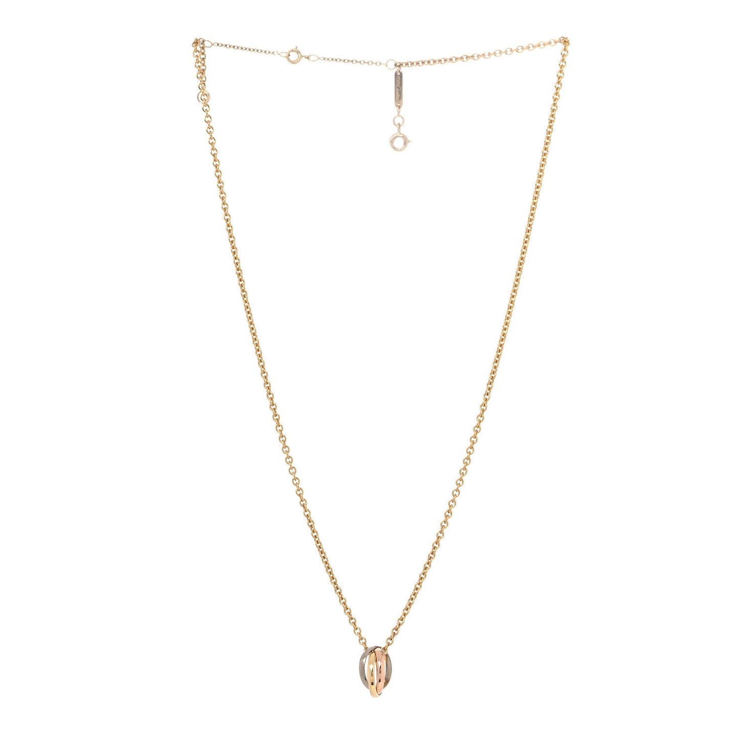 18K Pink Yellow White Gold Baby Trinity Pendant Necklace