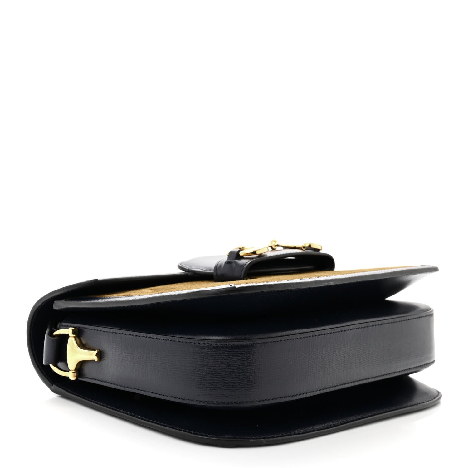 Gucci Lanzo Stretch Cord Azalea Calfskin Horsebit 1955 Shoulder Bag New Mud Blue 4 of 11