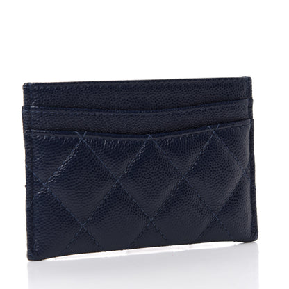 Chanel Caviar Quilted Card Holder Navy 3 of 9