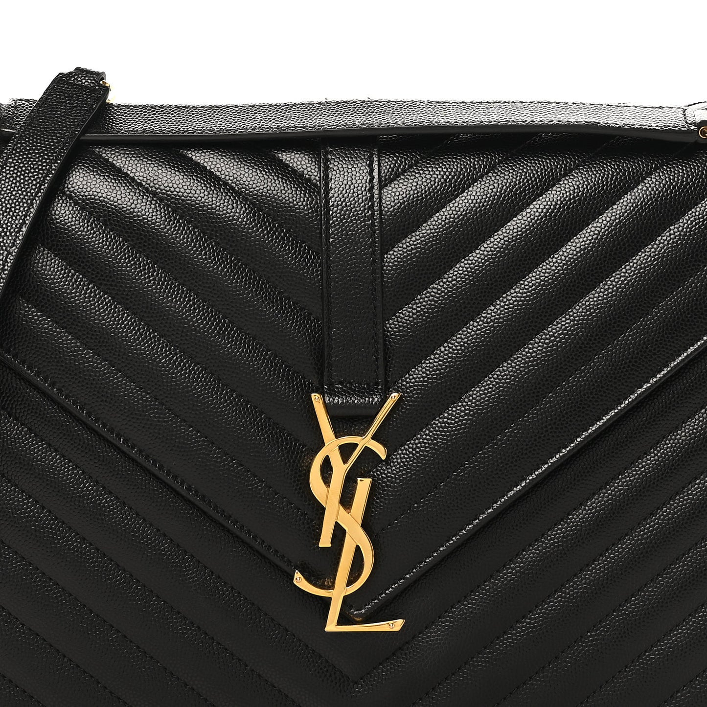 Grain De Poudre Matelasse Chevron Large Monogram Satchel Black