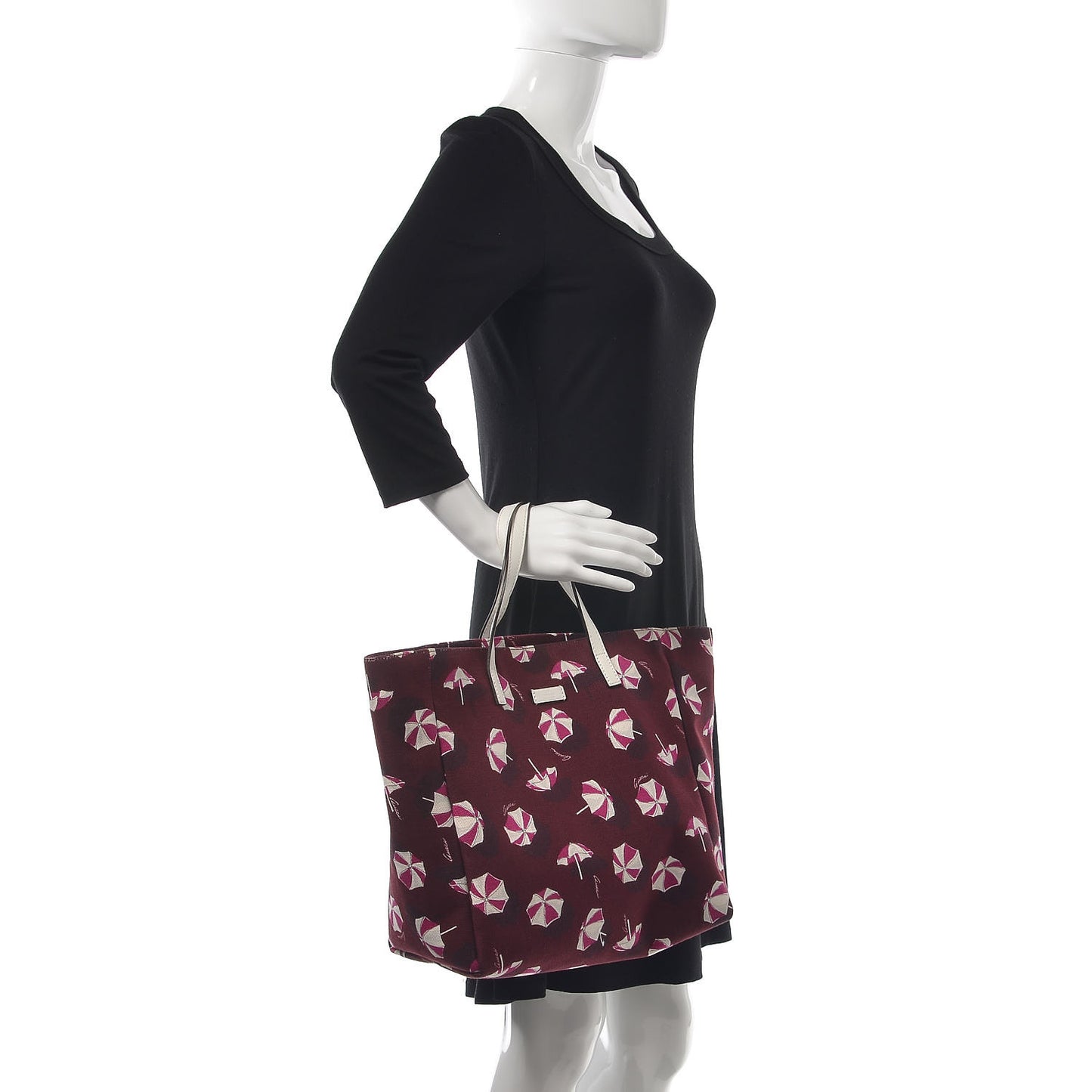 Canvas Medium Umbrella Tote Red