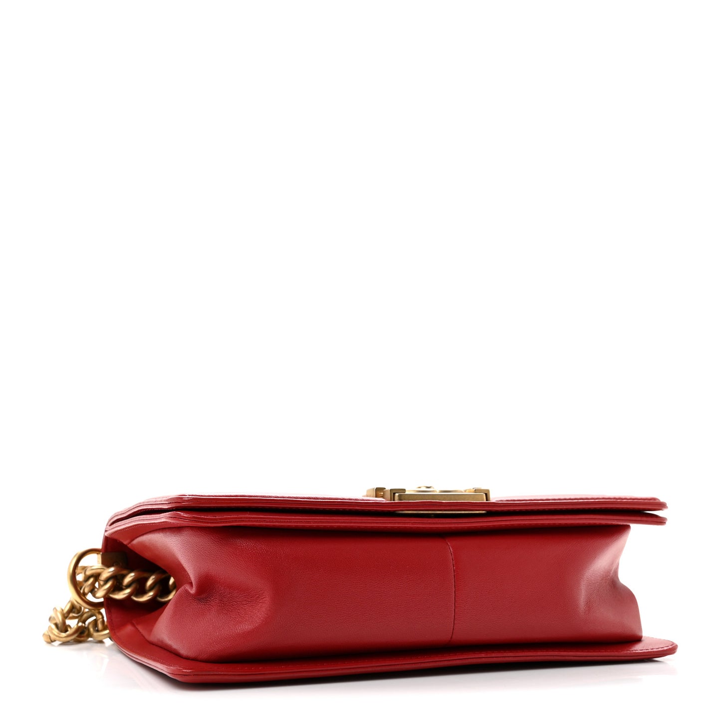 Calfskin Quilted Medium Boy Flap Red