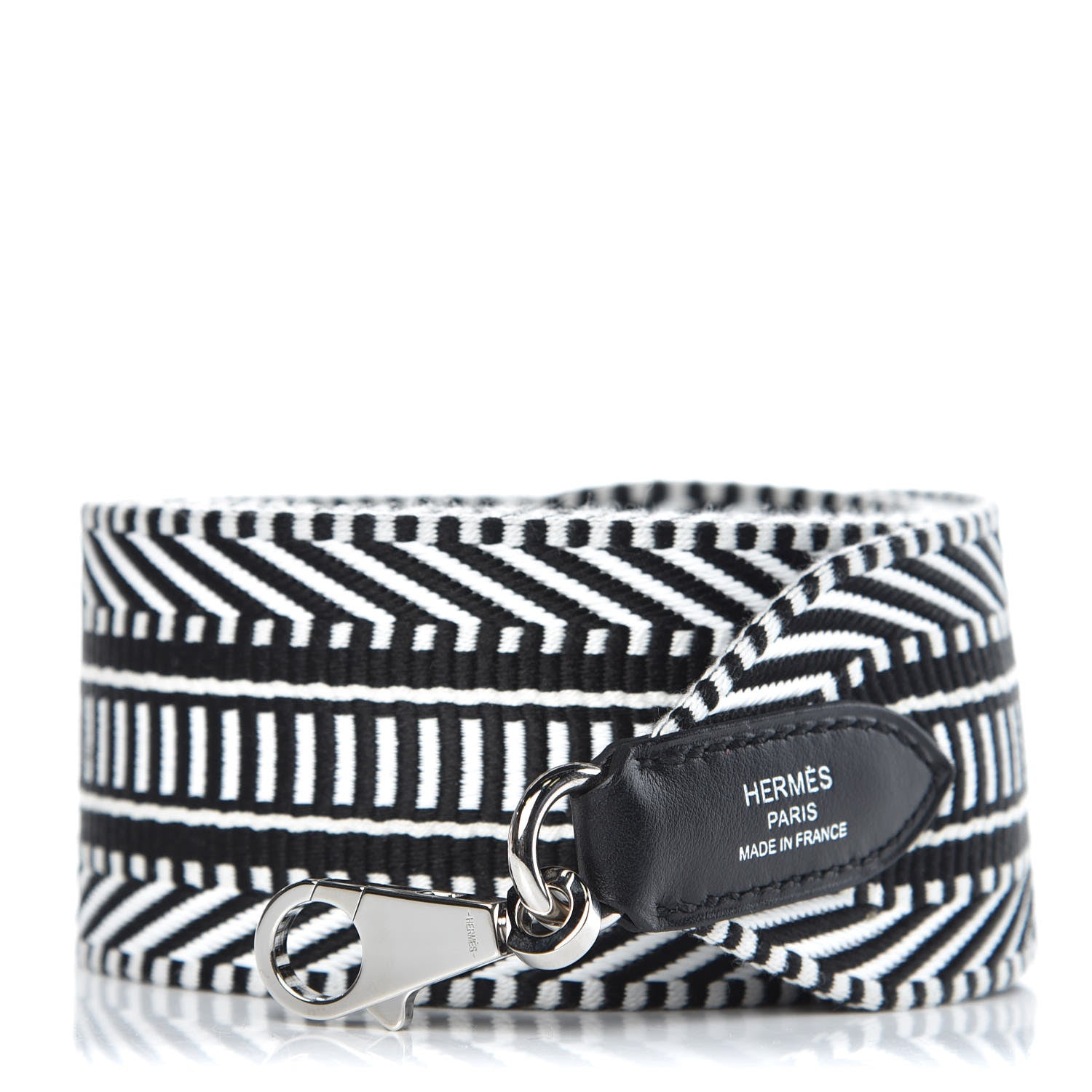 Hermes Toile Swift 50mm Sangle Cavale Shoulder Strap Black Ecru 1 of 6