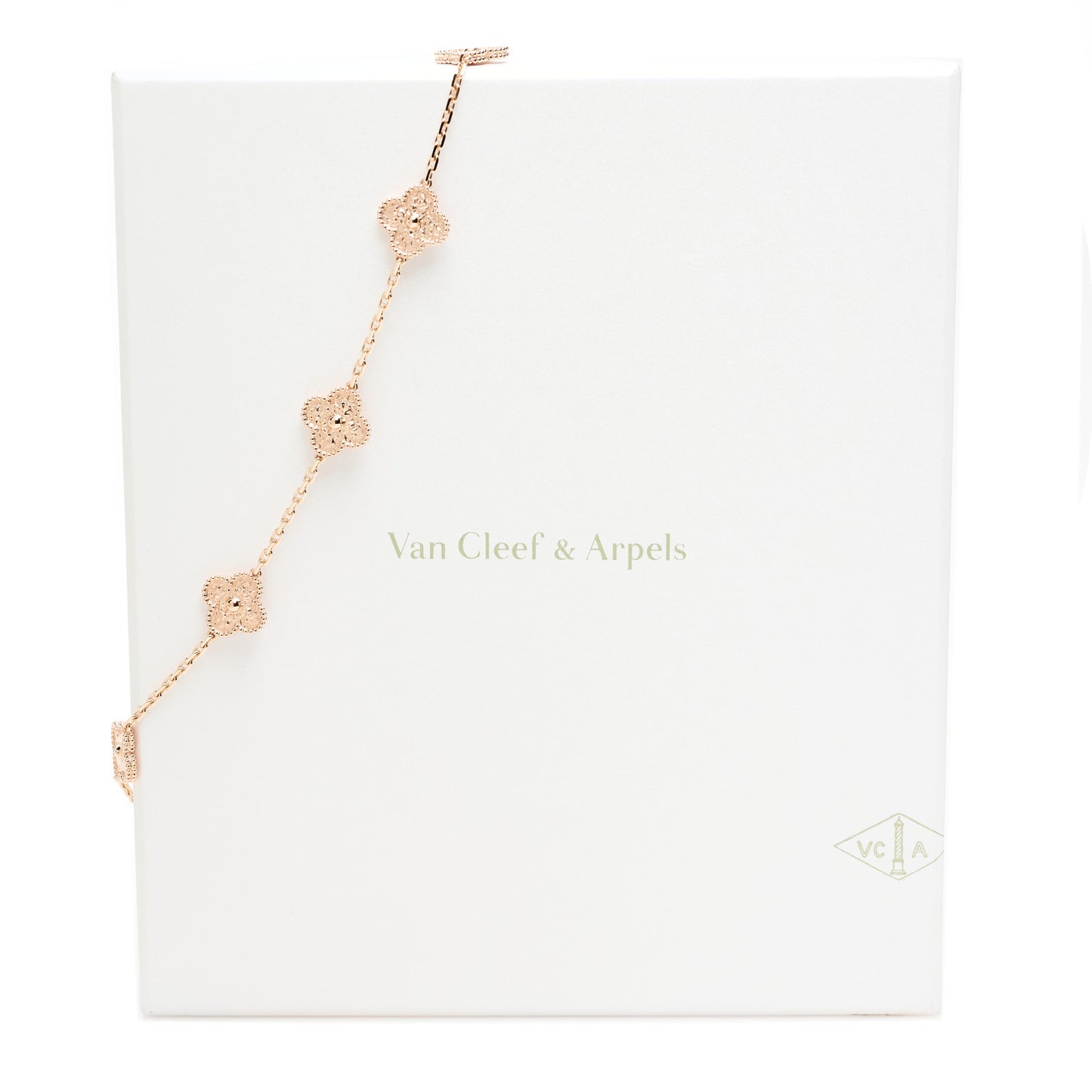 18K Rose Gold 10 Motifs Vintage Alhambra Necklace