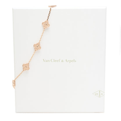 Van Cleef & Arpels 18K Rose Gold 10 Motifs Vintage Alhambra Necklace 6 of 6