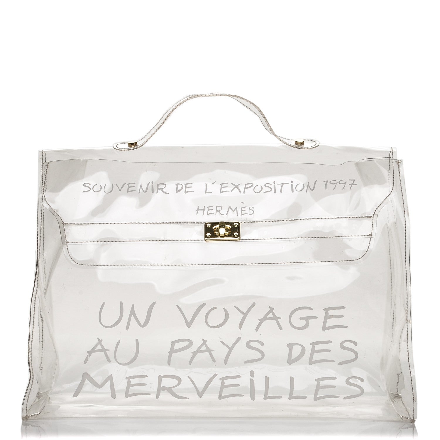 Hermes Vinyl Souvenir De L'Exposition Kelly Transparent 1 of 5