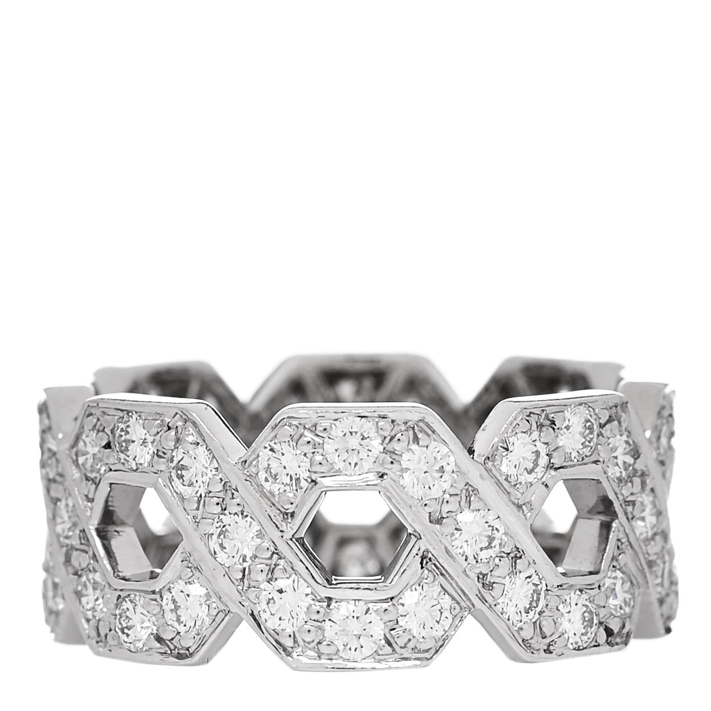 Platinum Diamond Wide Eternal Link Band Ring 51 5.75