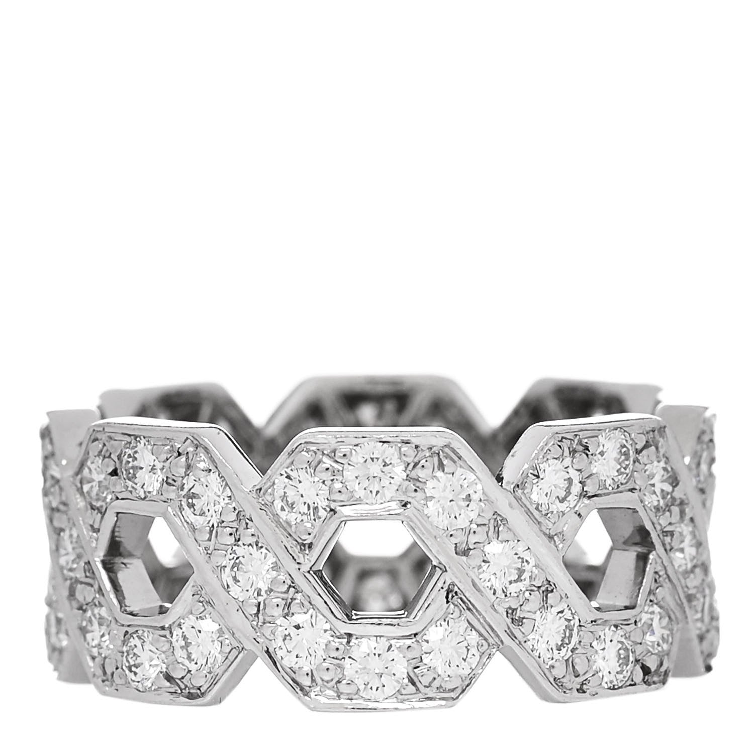 Tiffany Platinum Diamond Wide Eternal Link Band Ring 51 5.75 1 of 5