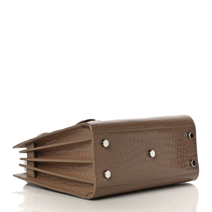 Saint Laurent Calfskin Crocodile Embossed Baby Sac De Jour Brown 3 of 9