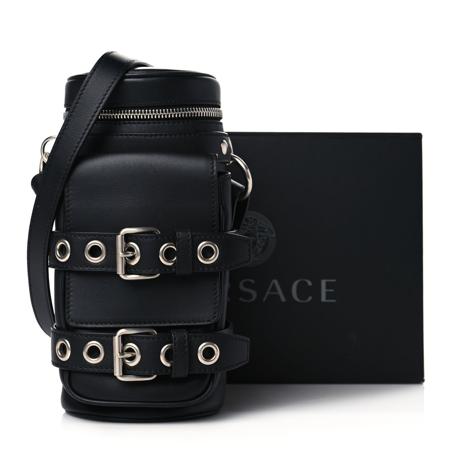 Calfskin Mini Biker Bag Black