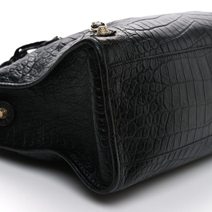 Balenciaga Calfskin Crocodile Embossed Giant 12 Gold Hardware City Black 10 of 13