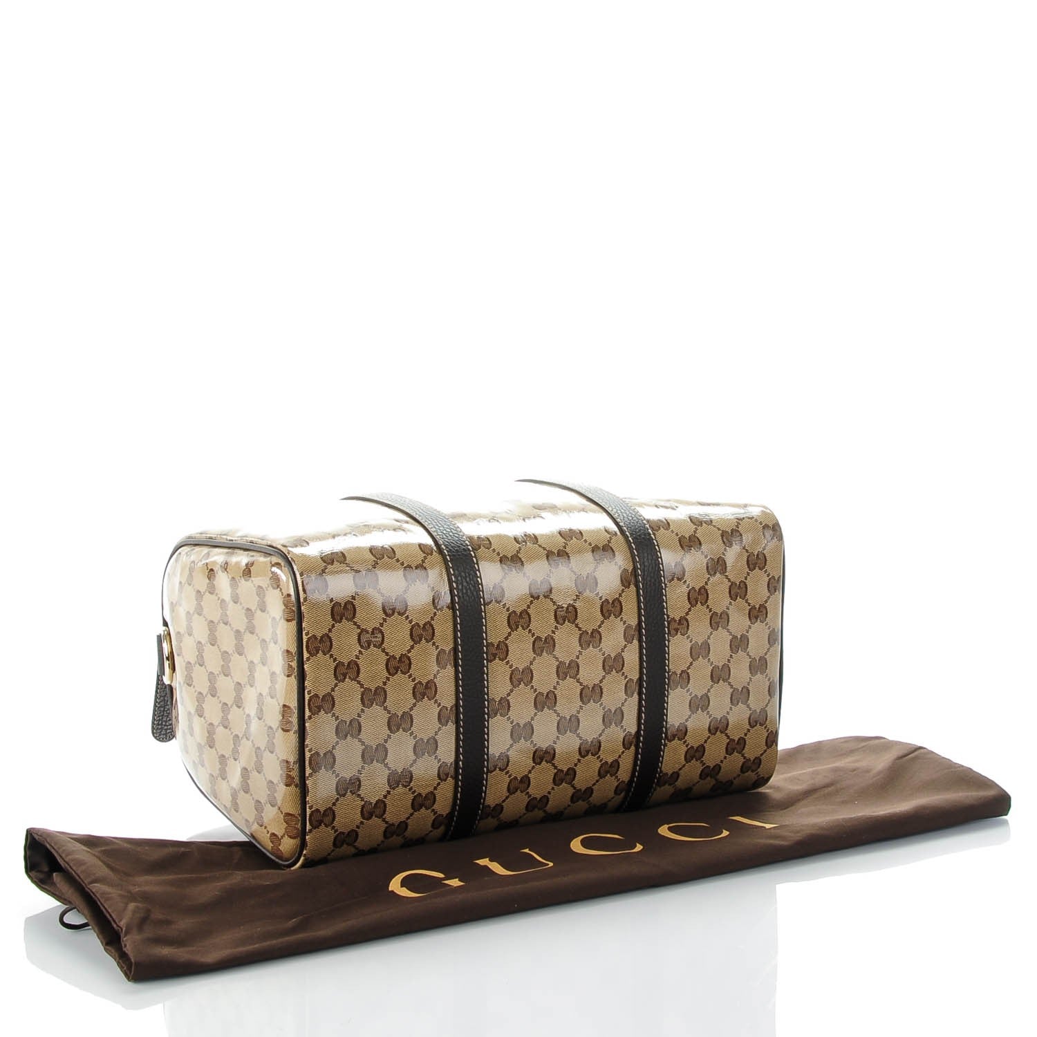 Gucci Crystal Monogram Dollar Calfskin Medium Joy Boston Beige Ebony Testa di Moro 4 of 7