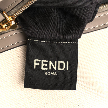 Fendi Canvas Vitello Seta FF Multicolor Embroidered Baguette Grezzo Multicolor Tortora 8 of 12