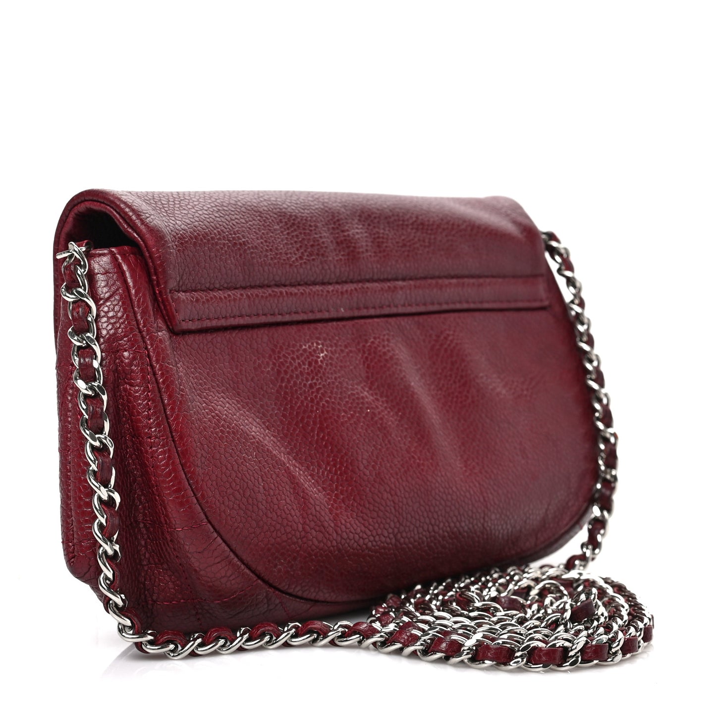 Caviar Half Moon Wallet On Chain WOC Burgundy