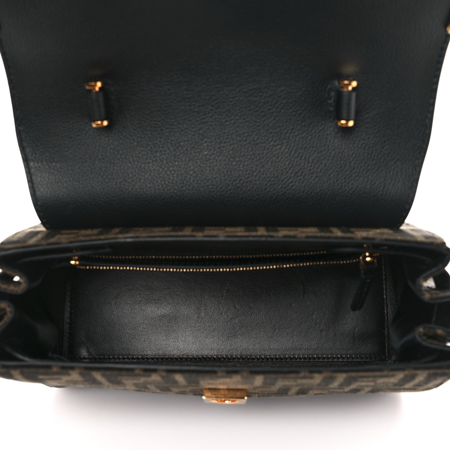 Versace X FENDI Grained Calfskin Fendace Medium La Medusa Top Handle Bag Black Brown 5 of 8