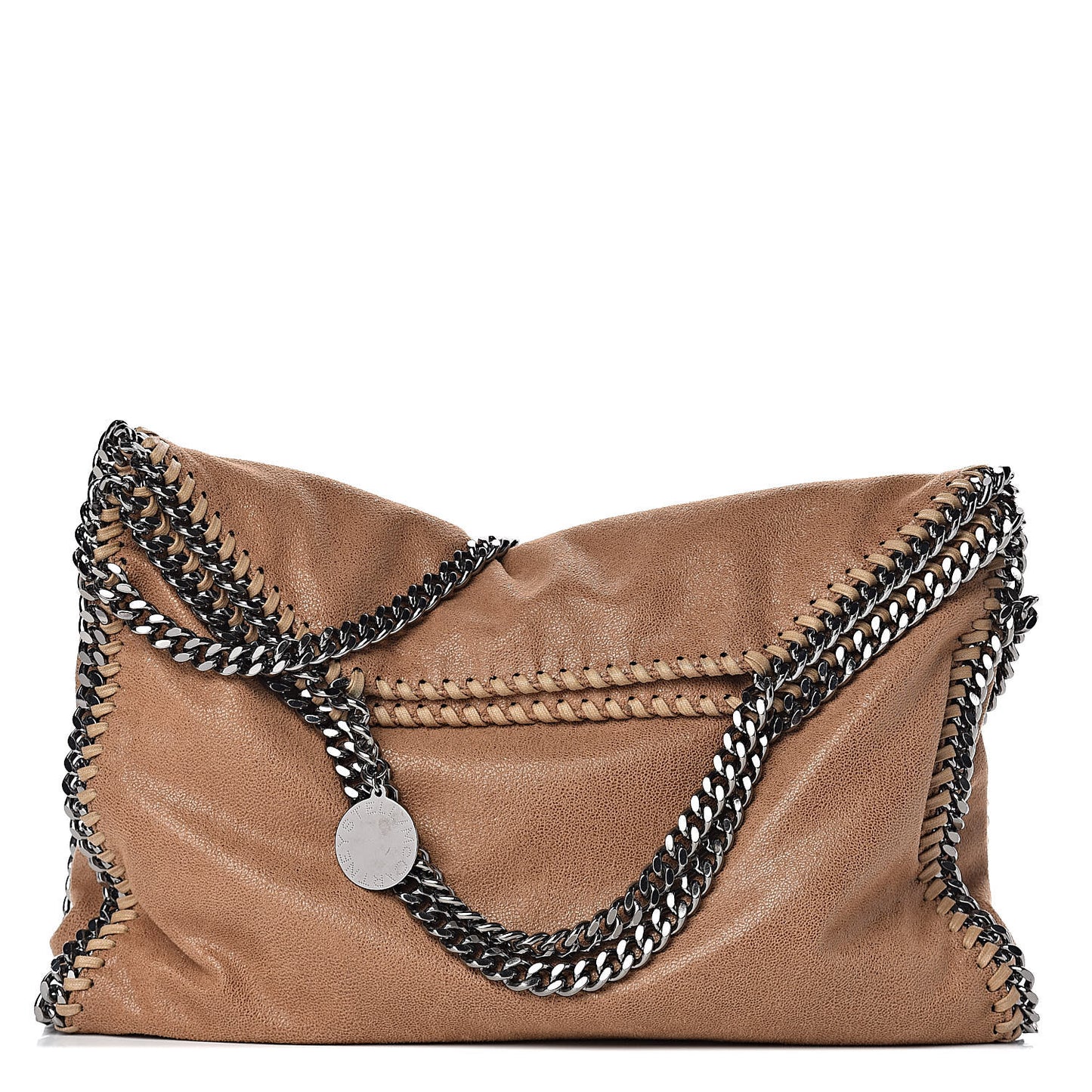 Shaggy Deer Falabella Fold Over Tote Camel