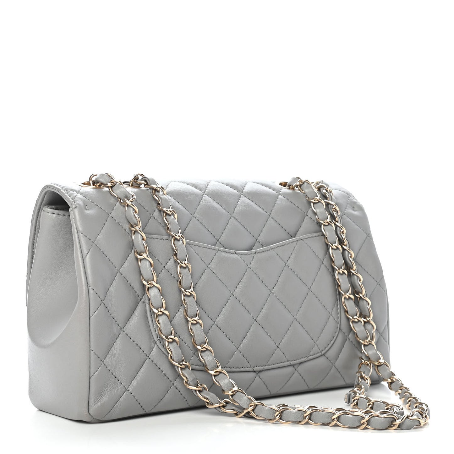 Lambskin Quilted Medium Mademoiselle Chic Flap Gris