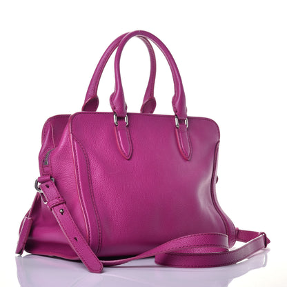 Alexander McQueen Pebbled Calfskin Skull Padlock Zip Around Tote Bouganville 4 of 9