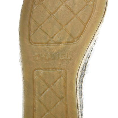 Chanel Distressed Patent CC Espadrilles 37 White 6 of 11