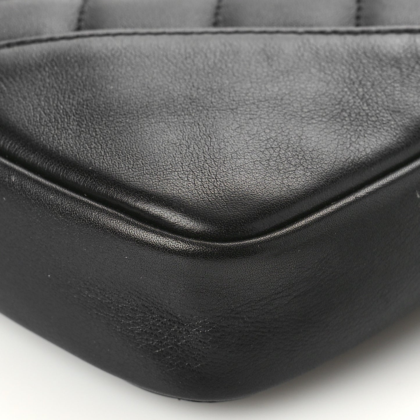 Calfskin Quilted Cambon Pochette Black White