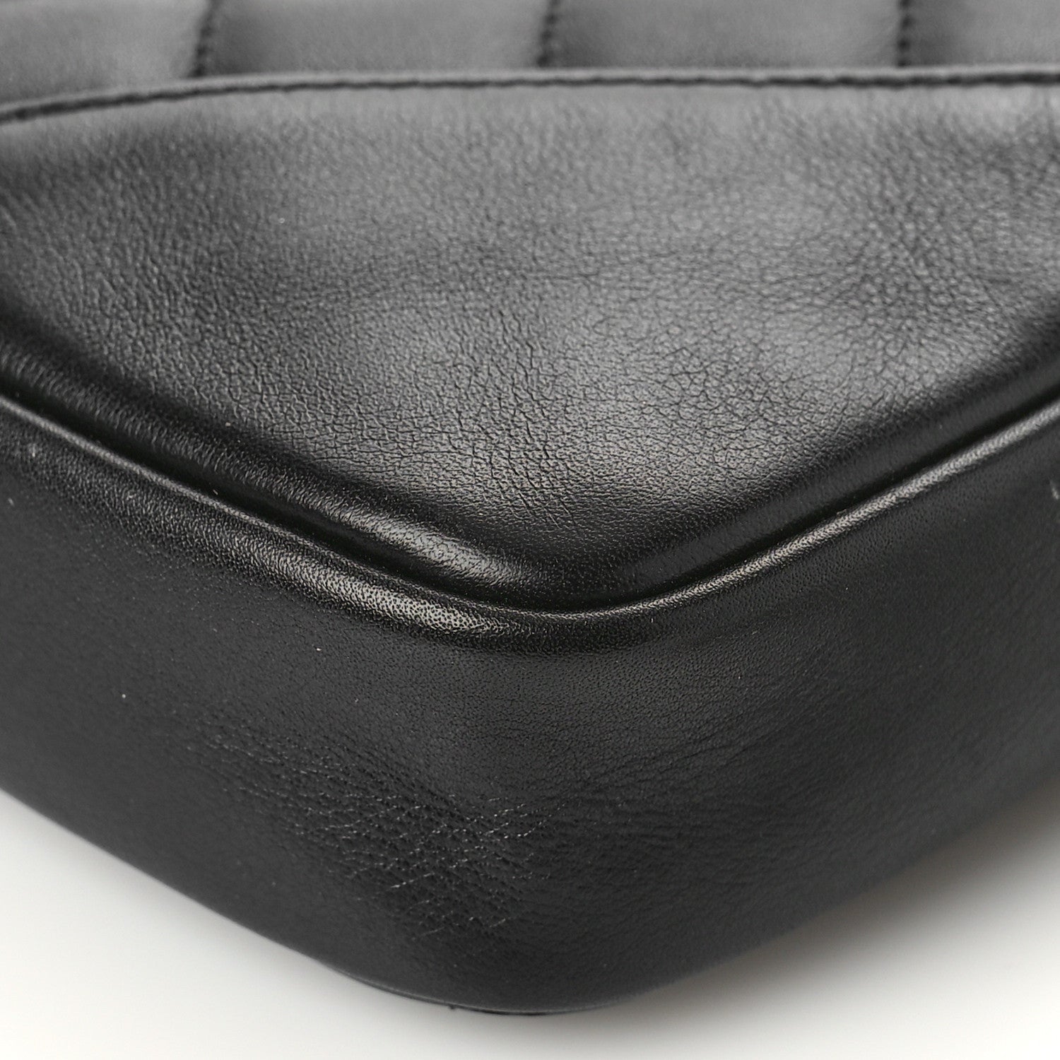 Chanel Calfskin Quilted Cambon Pochette Black White 9 of 9