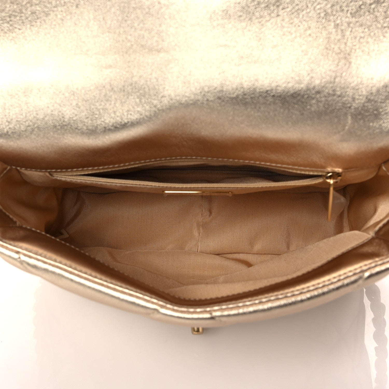 Chanel Metallic Lambskin Quilted Medium Chanel 19 Flap Gold 5 of 11