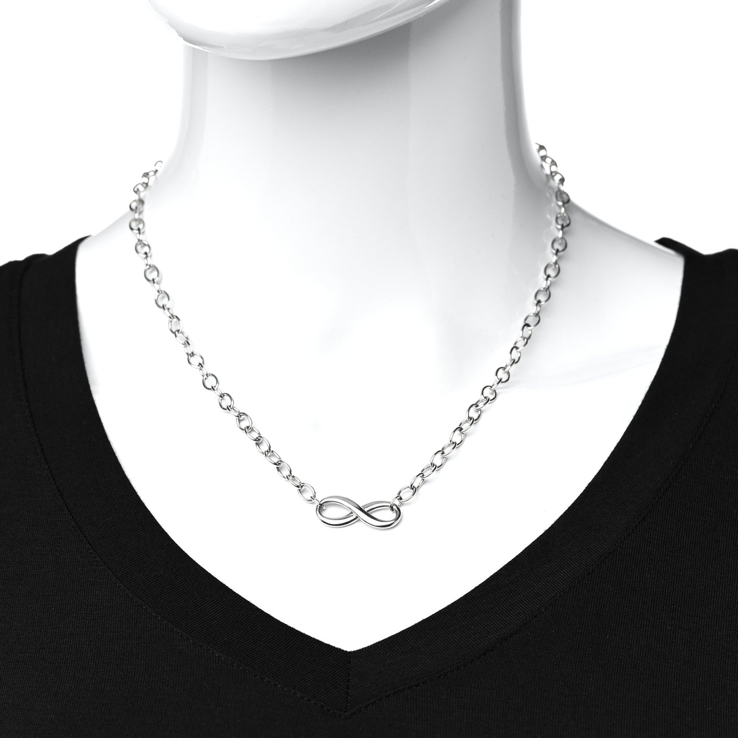 Sterling Silver Narrow Infinity Link Necklace