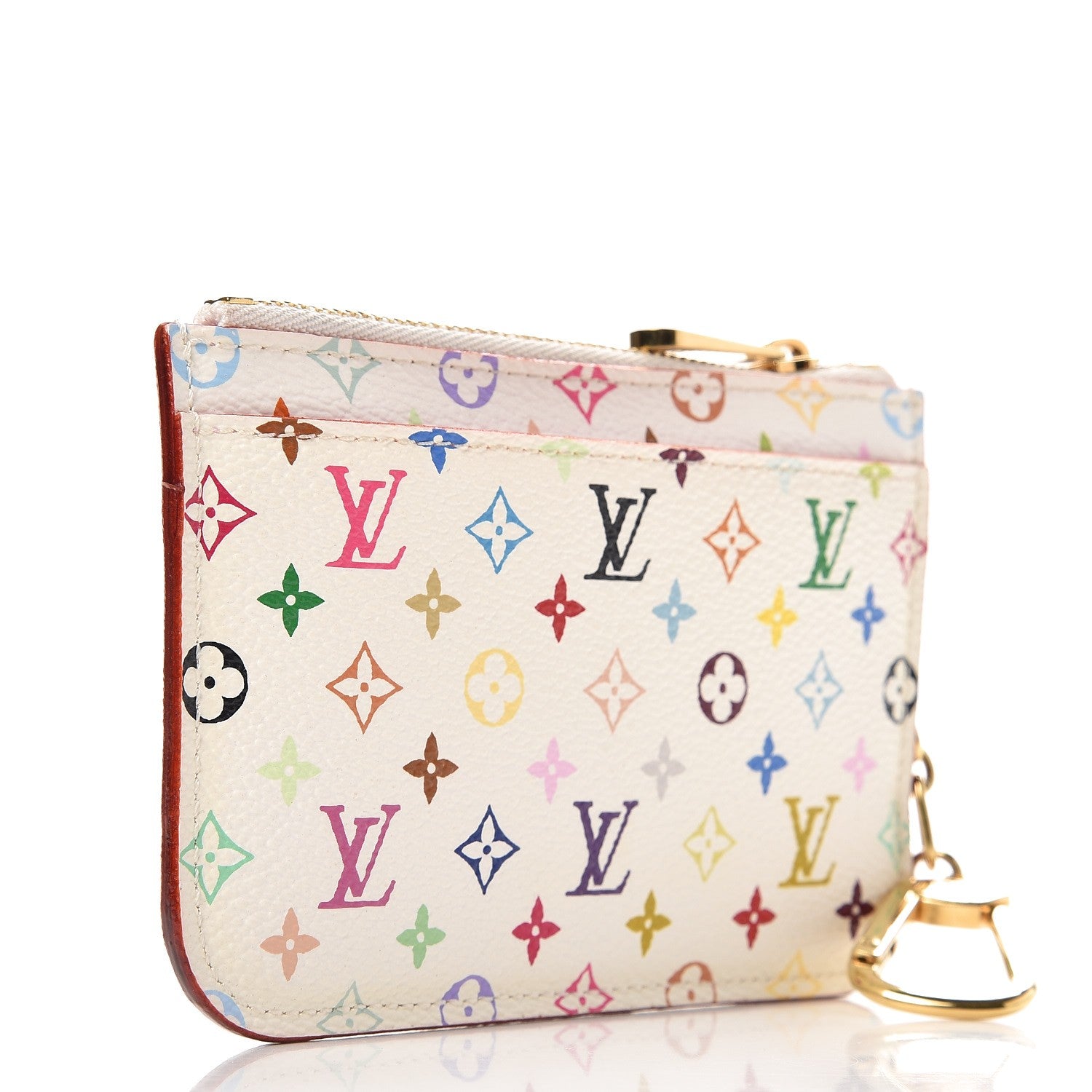 Louis Vuitton Monogram Multicolor Key Pouch White Litchi 3 of 7