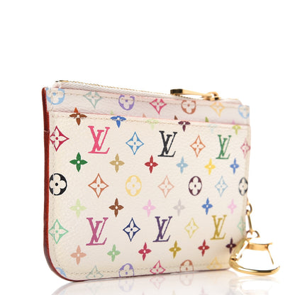 Louis Vuitton Monogram Multicolor Key Pouch White Litchi 3 of 7