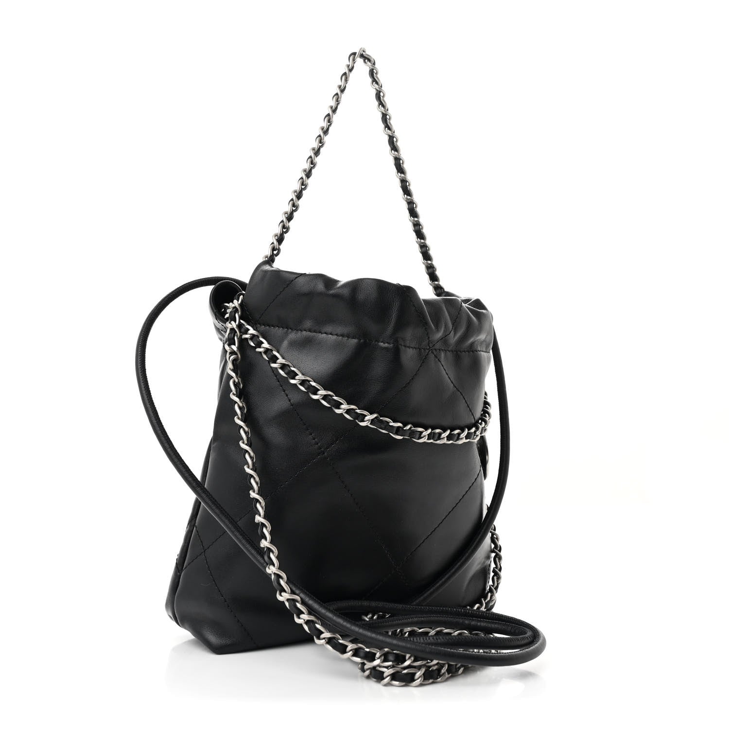 Chanel Shiny Calfskin Quilted Mini Chanel 22 Black 3 of 10