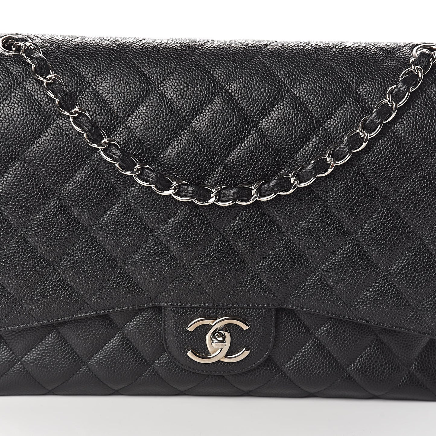 Caviar Quilted Maxi Double Flap Black