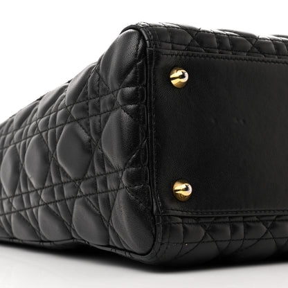 Christian Dior Lambskin Cannage Large Lady Dior Black 9 of 12