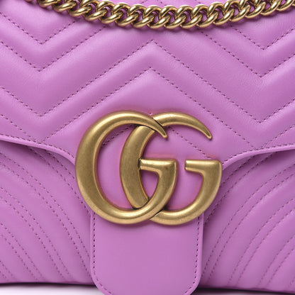 Gucci Calfskin Matelasse Medium GG Marmont Shoulder Bag Candy Mousse 10 of 10
