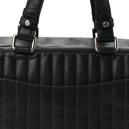 Chanel Lambskin Vertical Quilted Mademoiselle Satchel Black 9 of 10