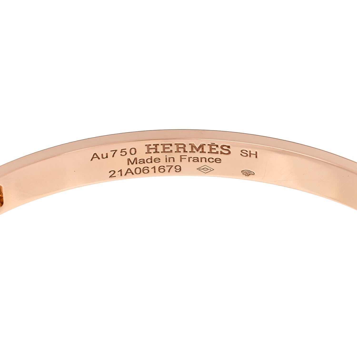 Hermes 18K Rose Gold Diamond PM H D'Ancre Bracelet SH 3 of 4