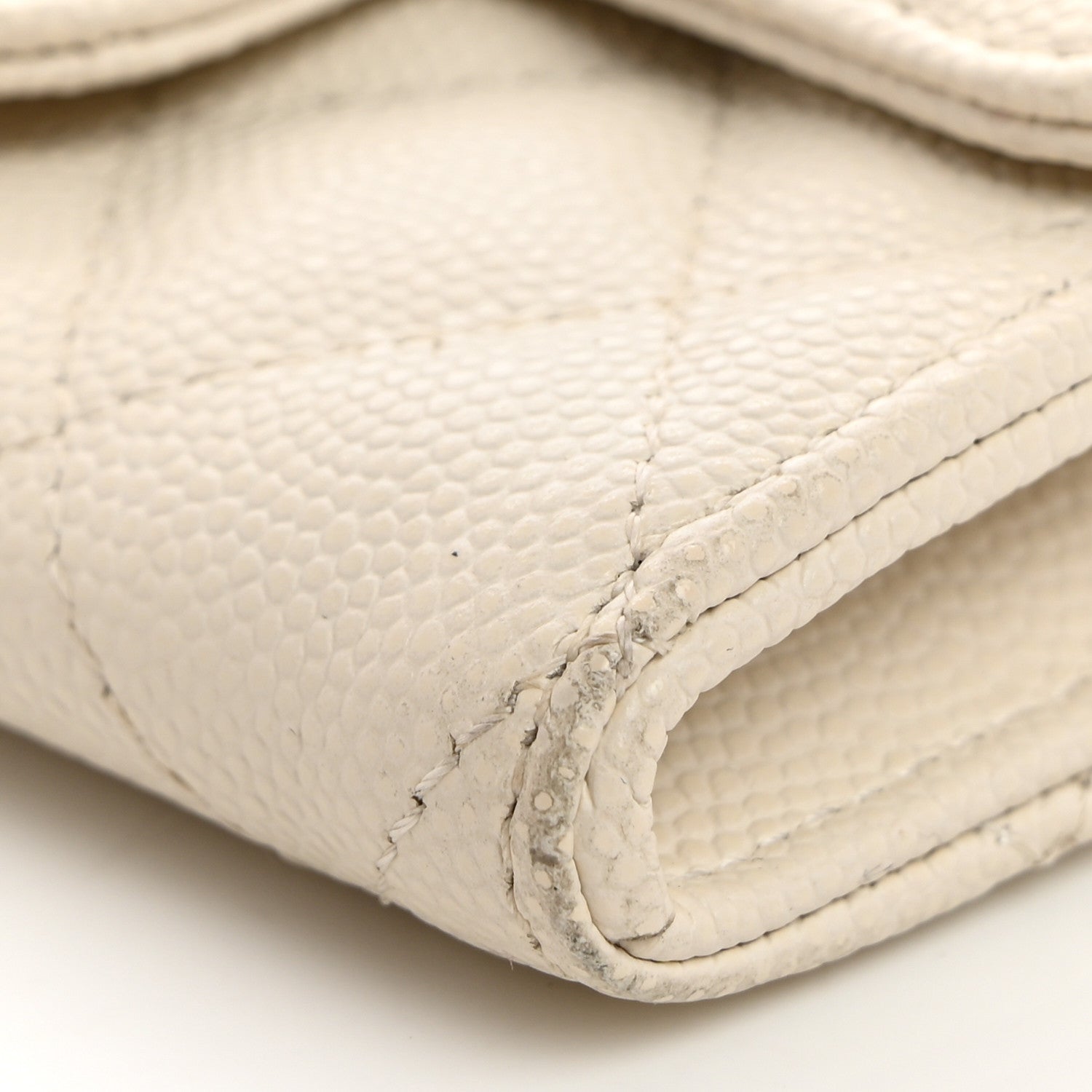 Chanel Caviar Quilted Flap Card Holder Wallet White 9 of 12