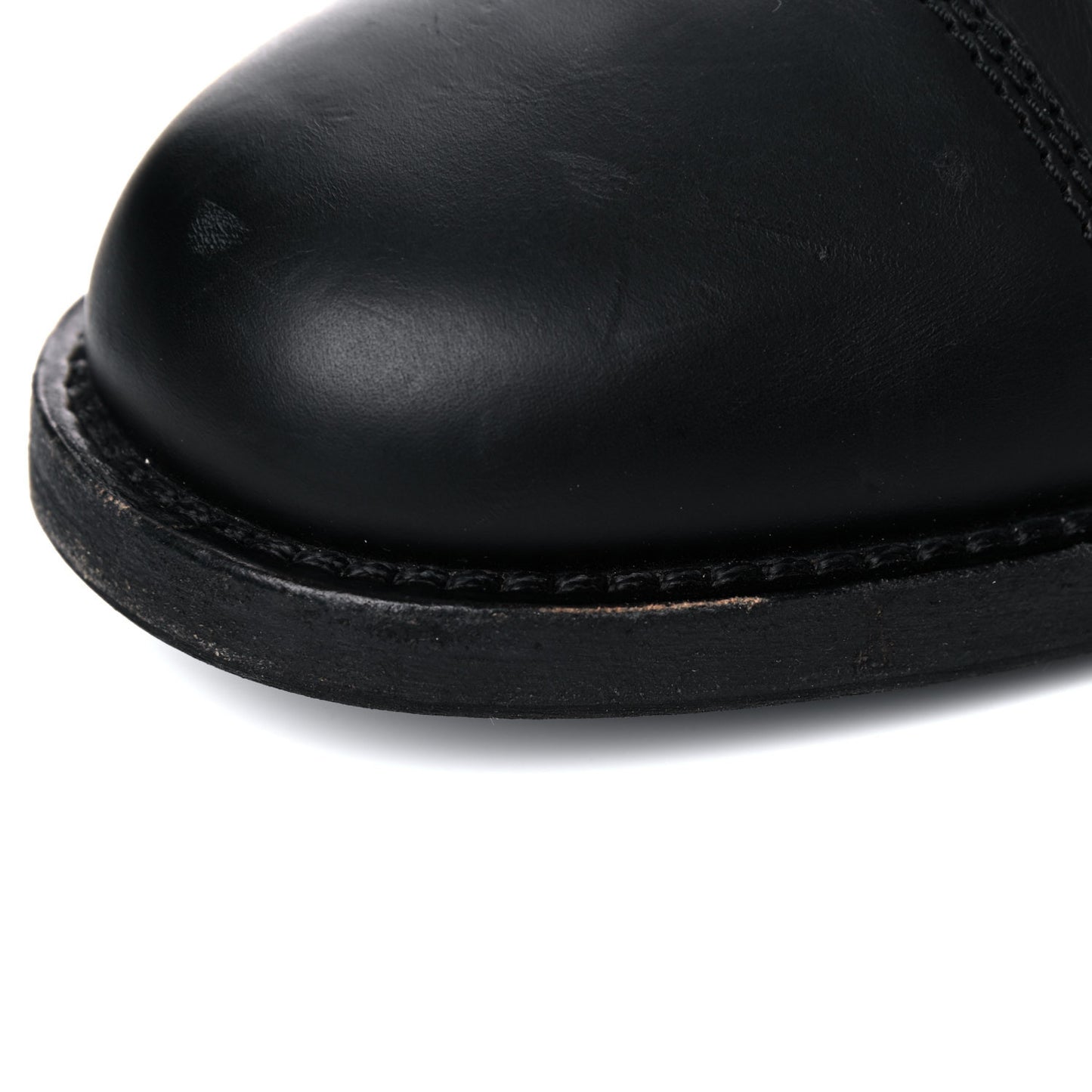 Calfskin Quilted Lace Up Combat Boots 40.5 Black