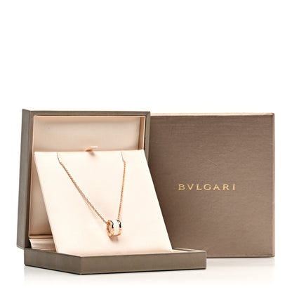 Bulgari 18K Rose Gold White Ceramic B.Zero1 Pendant Necklace 5 of 5