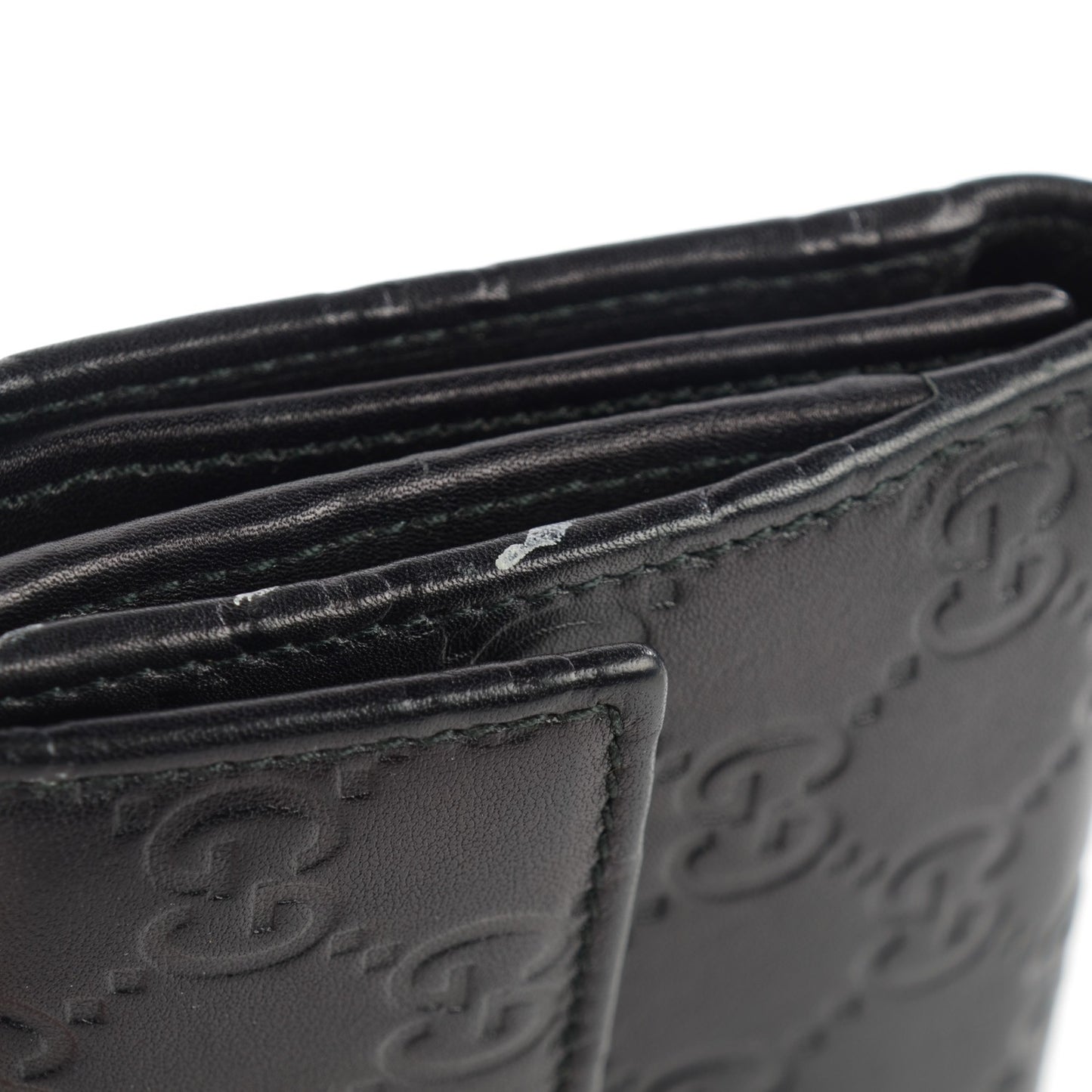 Guccissima Margaux Calfskin Metal Bar Continental Flap Wallet Black