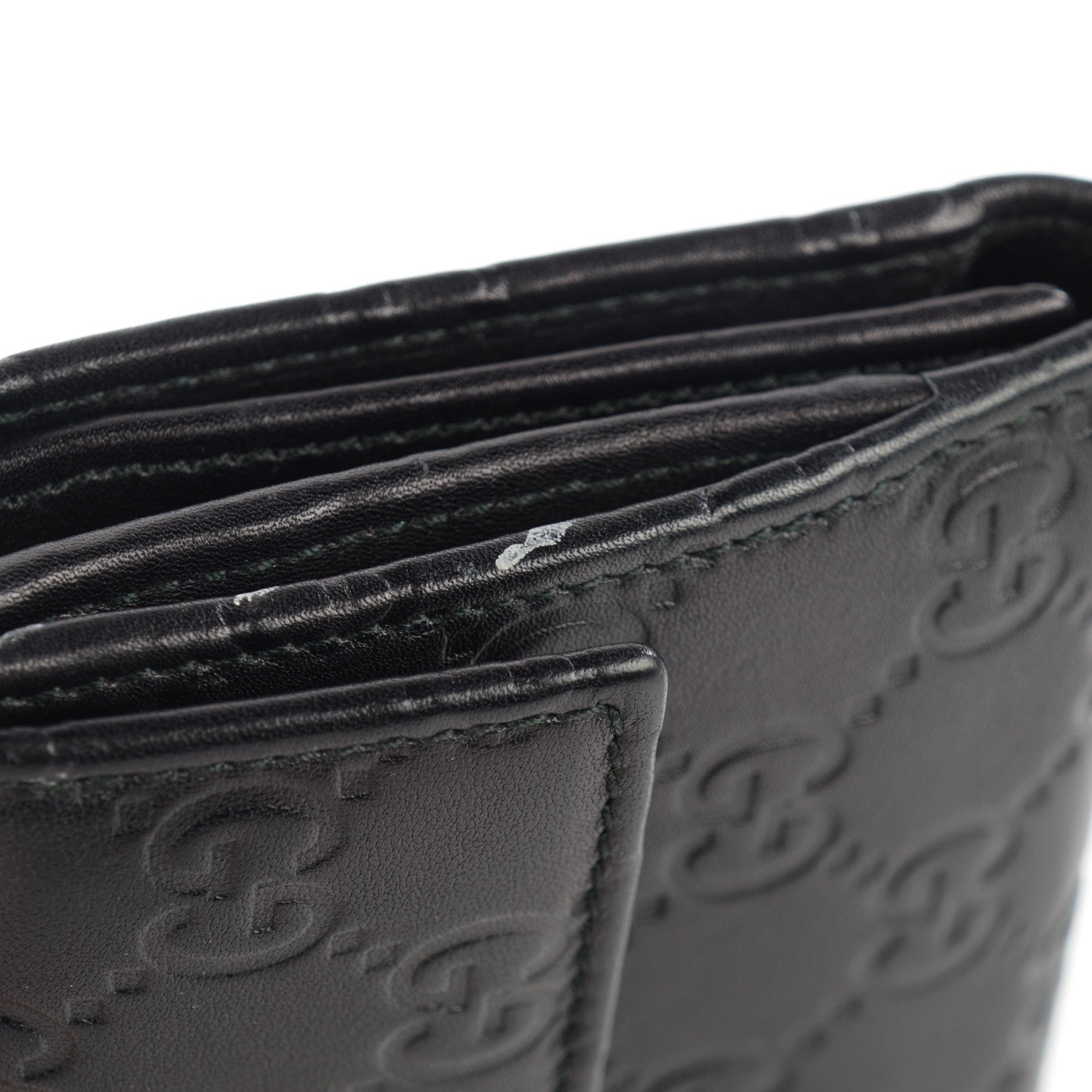 Gucci Guccissima Margaux Calfskin Metal Bar Continental Flap Wallet Black 2 of 10