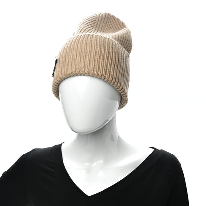 Louis Vuitton Wool LV initials Monogram Beanie Hat Beige 2 of 5