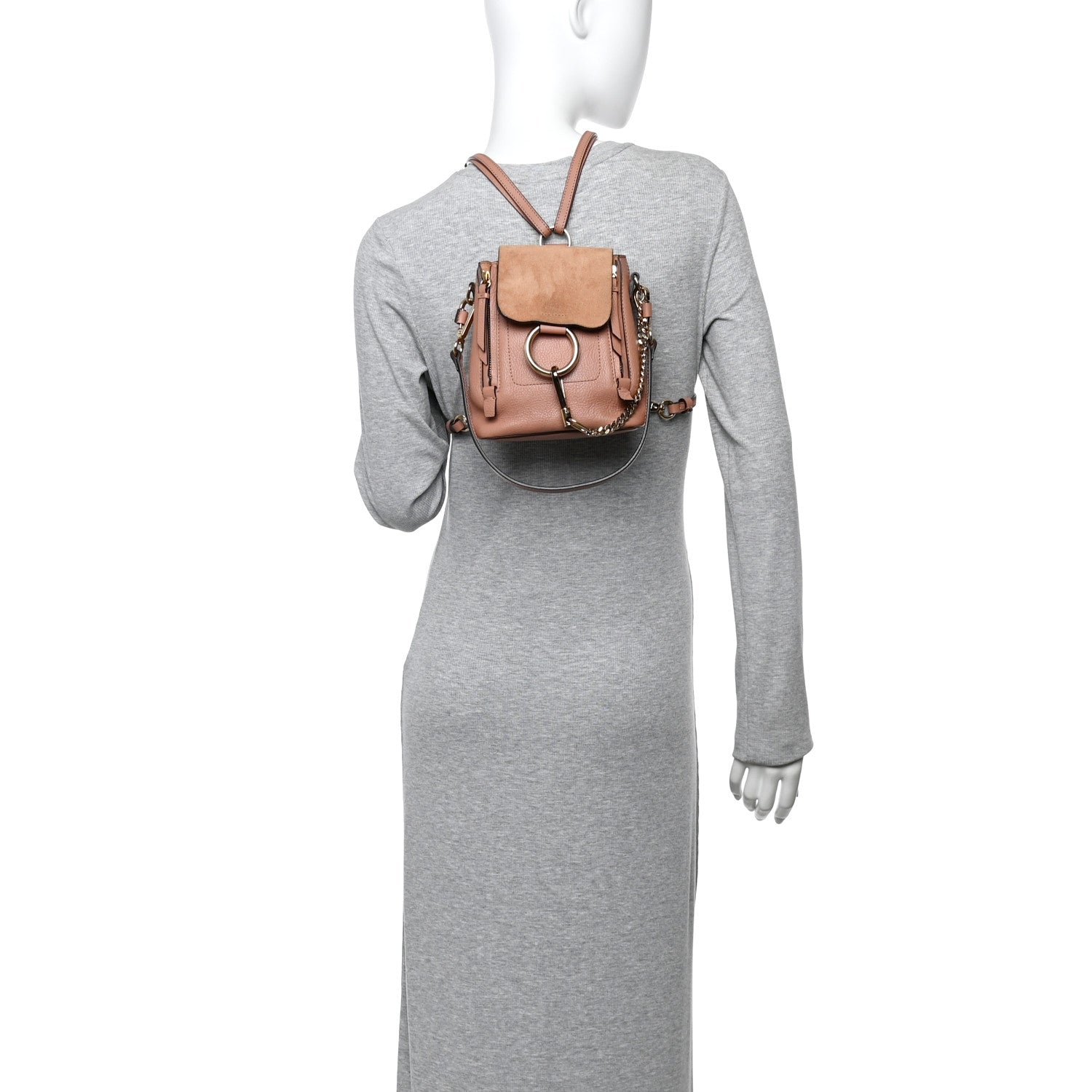 Chloe Suede Calfskin Small Faye Backpack Nougat 2 of 13