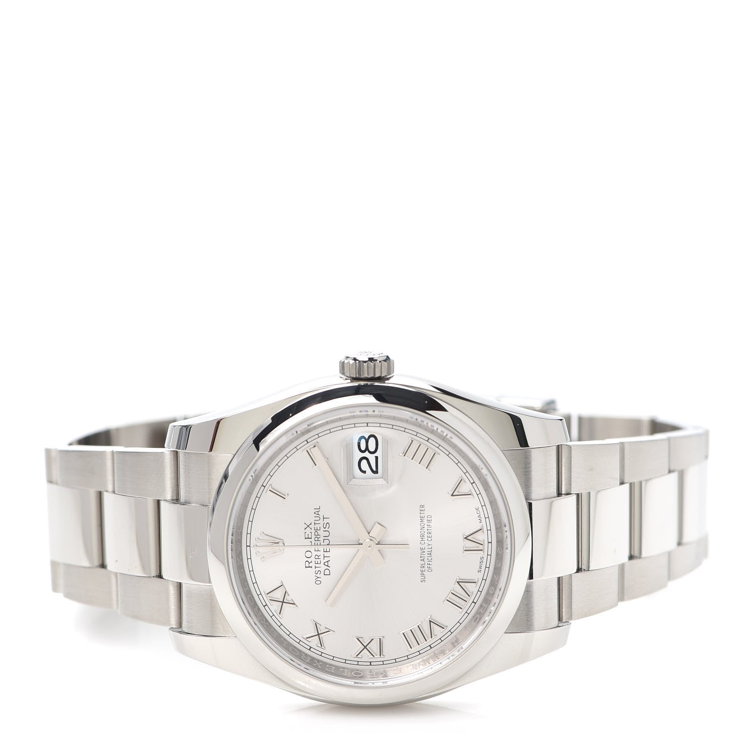 Rolex Stainless Steel 36mm Oyster Perpetual Datejust Watch Silver Roman 116200 2 of 5