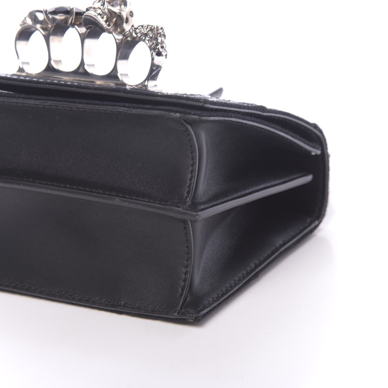 Alexander McQueen Denim Small Jeweled Knuckle Satchel Dark Denim 11 of 11