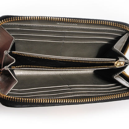Burberry Signature Grain Leather Zip Around Wallet Silver 5 of 8