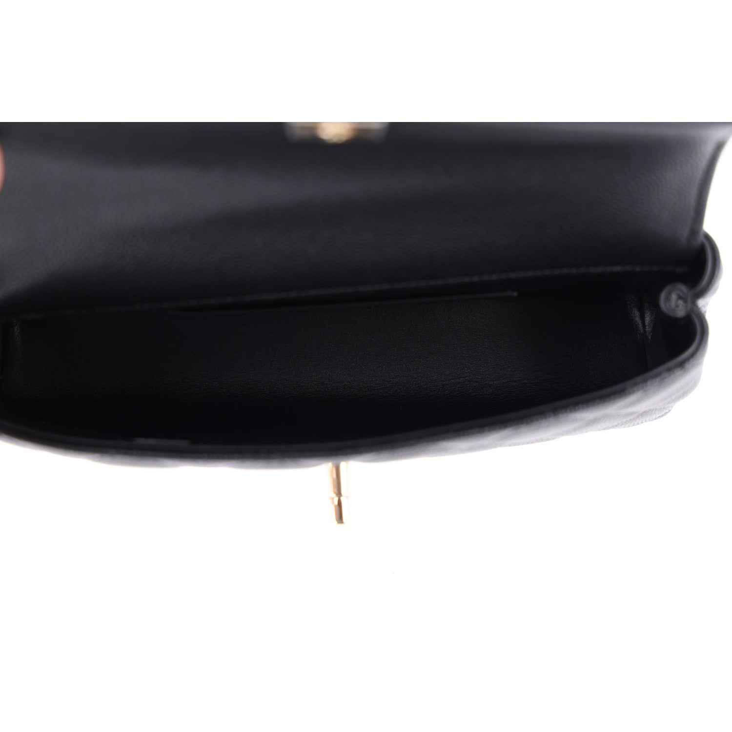 Chanel Caviar Quilted Coco Handle East West Clutch With Chain Black 5 of 11