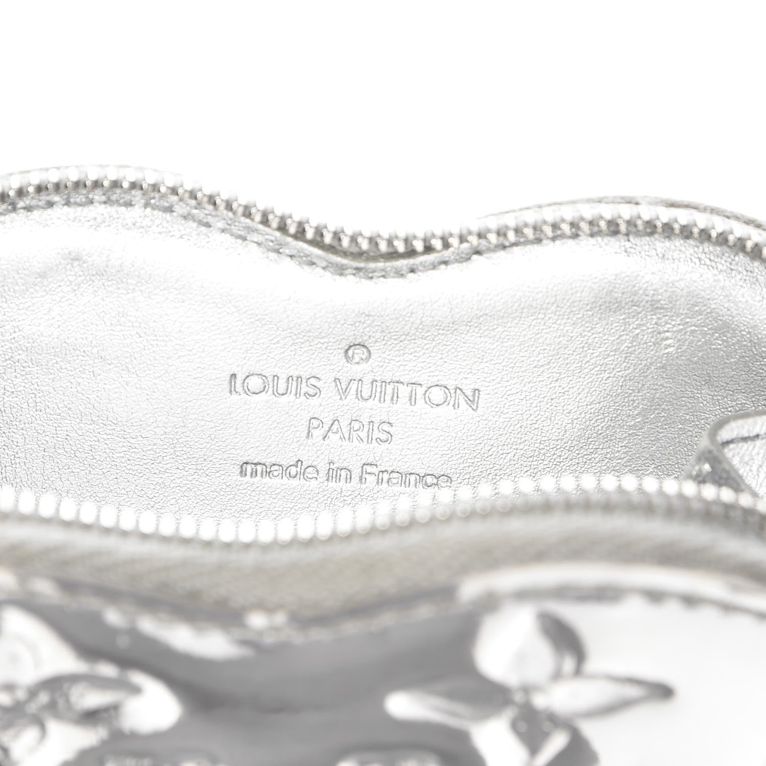 Louis Vuitton Monogram Miroir Heart Coin Purse Silver 6 of 9