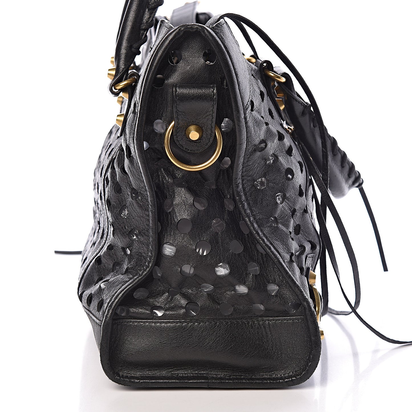 Agneau Classic Hardware Perforated Dot City Black